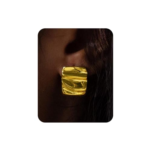 UANNEAU Klobige Goldohrringe für Damen, trendig, 14 Karat vergoldet, Statement-Ohrstecker, hypoallergen, leicht, geometrisch, quadratisch, Vintage-Wellenstruktur, Tropfenohrring, Schmuck, Geschenke UANNEAU Klobige Goldohrringe für Damen, trendig, 14 Karat vergoldet, Statement-Ohrstecker, hypoallergen, leicht, geometrisch, quadratisch, Vintage-Wellenstruktur, Tropfenohrring, Schmuck, Geschenke von UANNEAU