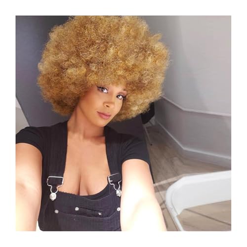 Braun,70Er-Jahre-Afro-Perücke Für Damen, Natürliche, Kurze, Flauschige Afro-Perücke Mit Locken, Hochwertige Synthetik Für Cosplay Und Den Alltag Braun,70Er-Jahre-Afro-Perücke Für Damen, Natürliche, Kurze, Flauschige Afro-Perücke Mit Locken, Hochwertige Synthetik Für Cosplay Und Den Alltag von UAOGPLK