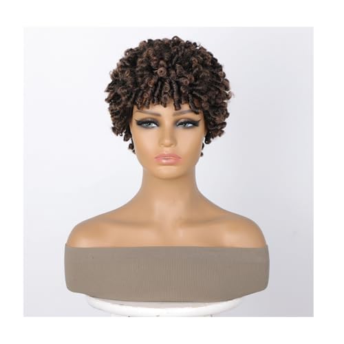 F,Kurze Perücken, 8 Zoll Lange, Tief Gelockte Perücken Mit Pony, Haarperücken Für Schwarze Frauen Für Den Täglichen Partygebrauch F,Kurze Perücken, 8 Zoll Lange, Tief Gelockte Perücken Mit Pony, Haarperücken Für Schwarze Frauen Für Den Täglichen Partygebrauch von UAOGPLK