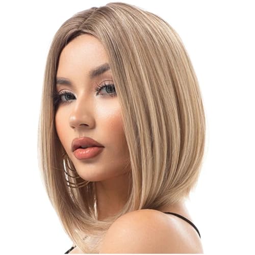 Kurze Bob-Perücken, Ombre-Blond, 12 Zoll Mittelscheitel-Perücke Für Frauen, Natürlich Aussehende Synthetische Hitzebeständige Faser Für Den Täglichen Partygebrauch Kurze Bob-Perücken, Ombre-Blond, 12 Zoll Mittelscheitel-Perücke Für Frauen, Natürlich Aussehende Synthetische Hitzebeständige Faser Für Den Täglichen Partygebrauch von UAOGPLK