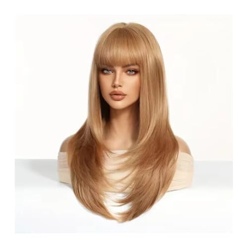 Lange, Blonde, Glatte Perücke Für Damen, 24 Zoll Perücken Für Pony, Synthetische, Hitzebeständige Faser Für Den Täglichen Gebrauch Auf Partys Lange, Blonde, Glatte Perücke Für Damen, 24 Zoll Perücken Für Pony, Synthetische, Hitzebeständige Faser Für Den Täglichen Gebrauch Auf Partys von UAOGPLK