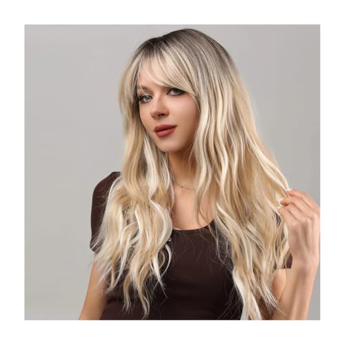 Lange, Lockige, Blonde Perücken Für Frauen, 26 Zoll Lange, Gewellte Perücke Mit Pony, Natürlich Aussehende, Hitzebeständige Kunstfaser Für Den Täglichen Gebrauch Auf Partys Lange, Lockige, Blonde Perücken Für Frauen, 26 Zoll Lange, Gewellte Perücke Mit Pony, Natürlich Aussehende, Hitzebeständige Kunstfaser Für Den Täglichen Gebrauch Auf Partys von UAOGPLK