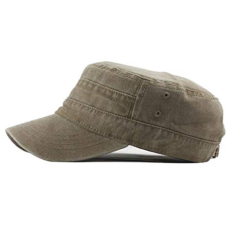 UAOOK Klassische Premium Army Cap Military Style Armee Hut Männer Low Profile Sommer 100% Baumwolle Einstellbare Fiddler Plain Flat Cadet, Baseball Cap Retro Maler Seeleute Chapeau Unisex von UAOOK