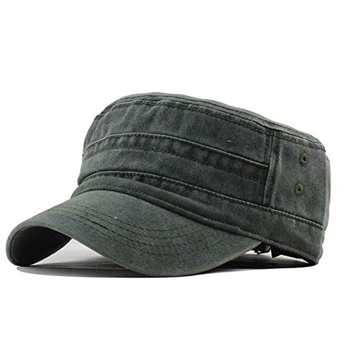 UAOOK Klassische Premium Army Cap Military Style Armee Hut Männer Low Profile Sommer 100% Baumwolle Einstellbare Fiddler Hut Armee Plain Flat Cadet Hut Baseball Cap Retro Maler Seeleute Chapeau Unisex von UAOOK
