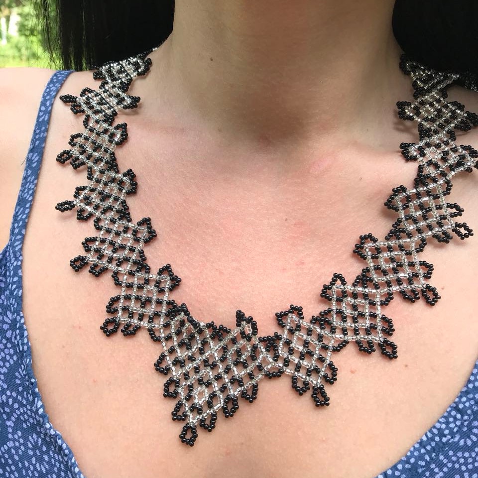 Boho Schmuck, Weihnachtsgeschenk Für Mutter.perlen Halsketten.boho Halskette, Perlen Muster, Schwarze Halskette, Silberne Halskette, Handgemachte von UAbeadedworld