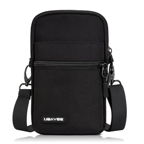 UBAYEE Kleine Handy Umhängetasche bis zu 6,7 Zoll, Herren Handytasche Schultertasche mit RFID-Blockierung Fach, Schwarz von UBAYEE