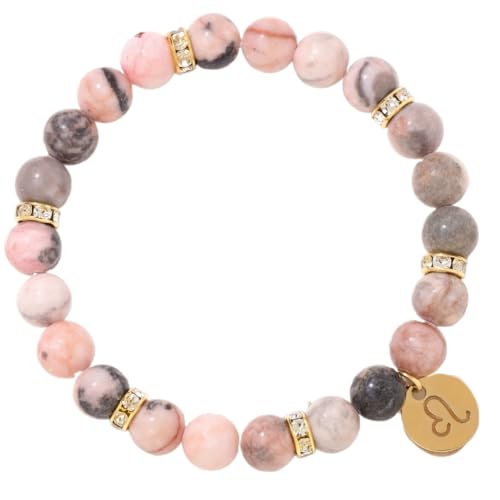 UBBVPKY 12 Sternzeichen Sternzeichen Spirit Armband für Frauen Damen Hochzeit Braut Horoskop Astrologie Freundschaftsarmband Elastisches Armband Löwe von UBBVPKY