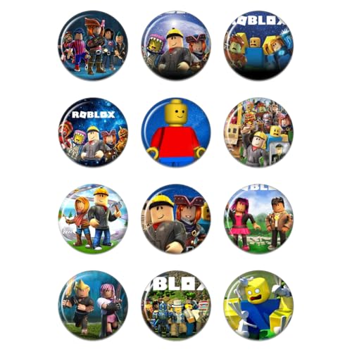 UBBY 12 Stück Roblox Abzeichen Broschen Cartoon Anime Abzeichen Pins Für DIY Kleidung Pullover Hemdjacke Kleidung Tasche 58mm (Grasland) von UBBY