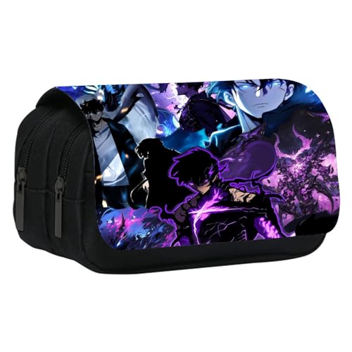 UBBY Solo Leveling Federmäppchen Doppelschichtige mit Reißverschluss 20 x 10 x 9 cm, Stifteetui für Schule, Büro und Reise, Teenager (Polymorphismus) von UBBY