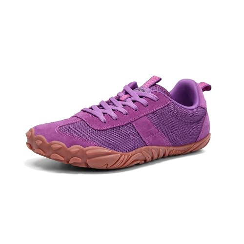 UBFEN Barfußschuhe Herren Damen Minimalistische Traillaufschuhe Leicht Bequem Fitness Wandern Outdoor Schuhe Violett 39 EU von UBFEN