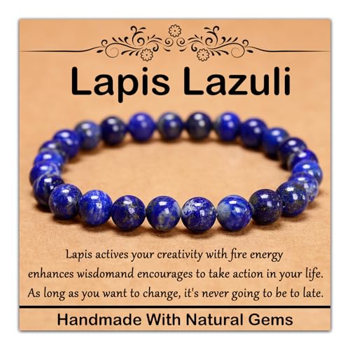UBJSFASASND 4 mm natürliches Heilstein-Armband, Yoga, Stretch, elastisches Armband, Stressabbau, Kristallschmuck für Männer und Frauen (4 mm, schwarzer Onyx), 4 mm, Stein von UBJSFASASND