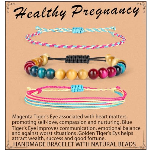 UBJSFASASND Gesundes Schwangerschaftsgeschenk, 8 mm, natürliches mehrfarbiges Tigerauge, verstellbares String-Armband, Fruchtbarkeitsarmbänder für Frauen, zum ersten Mal, Mutter UBJSFASASND Gesundes Schwangerschaftsgeschenk, 8 mm, natürliches mehrfarbiges Tigerauge, verstellbares String-Armband, Fruchtbarkeitsarmbänder für Frauen, zum ersten Mal, Mutter von UBJSFASASND