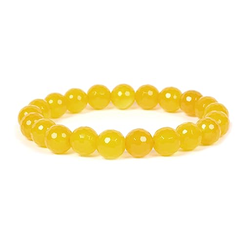 UBJSFASASND Precious Edelstein 10 mm runde Perlen Stretch-Armband 17,8 cm Unisex von UBJSFASASND