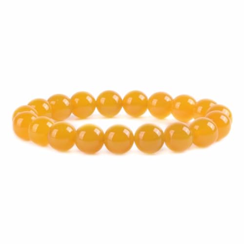 UBJSFASASND Precious Edelstein 10 mm runde Perlen Stretch-Armband 17,8 cm Unisex von UBJSFASASND