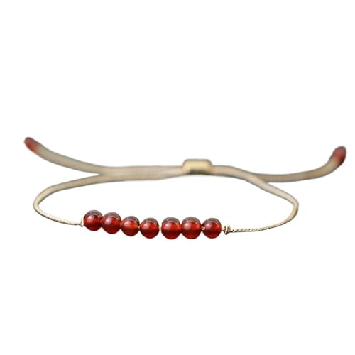 2 Stück Perlenarmband Unisex verstellbar Chakra Armband Obsidian Tigeraugen Stein Braslet Paar Kette Für Frauen(Red) von UBOHUZ