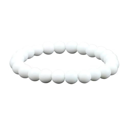 UBOHUZ 2 Stück Armband Herren 6/8/10mm matt poliert matt Onyx Achate runde Perlen Yoga Schmuck Armbänder for Frauen Für Frauen(21cm,8mm Matte White) von UBOHUZ