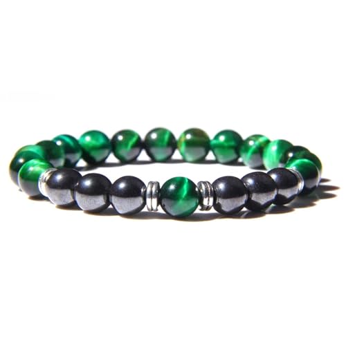 UBOHUZ 2 Stück Multicolor Stein Perlen Armbänder 8mm Runde Perlen Edelstein Männer Armband Yoga Schmuck for Männer Frauen Für Frauen(Green) von UBOHUZ