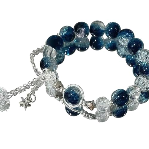 UBOHUZ Handgemachtes ästhetisches Space Star Charm Perlen Armband for Frauen Mädchen Vintage Grunge Accessoires Für Frauen(Blue 2) von UBOHUZ