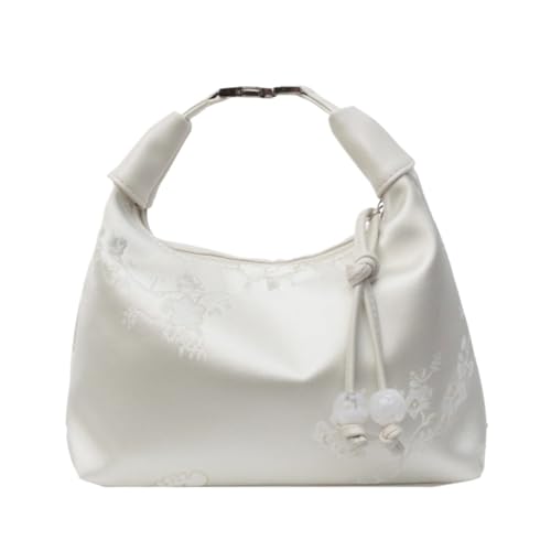 UBOHUZ Tragbare bestickte Handtasche, elegante Stickerei-Handtasche for die dekorative Umhängetasche for Hochzeits- und Dinnerpartys Für Damen(White) von UBOHUZ