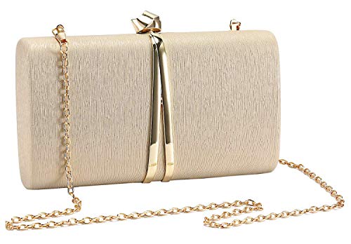 UBORSE Elegante Abendtasche Damen Clutch Kette Shiny Handtasche Gliter Umhängetasche für Hochzeit Party Gold von UBORSE