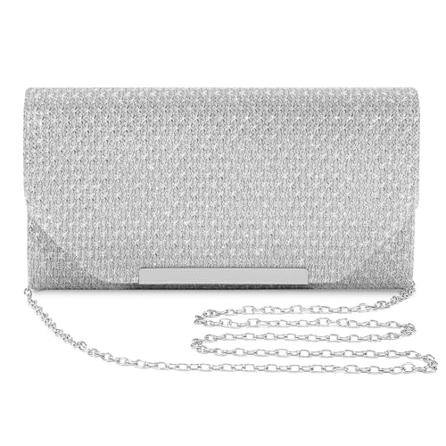 UBORSE Abendtasche Damen Clutch Handtasche mit Kette Brauttasche Geldbörse Envelope Tasche Unterarmtasche für Hochzeit Cocktailparty Tanzparty Geburtstag Bankett Prom von UBORSE