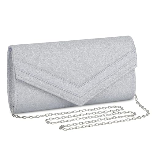 UBORSE Abendtasche Damen Clutch Handtasche mit Kette Geldbörse Kleine Umhängetasche Envelope Tasche Portemonnaie Tasche Unterarmtasche für Hochzeit Cocktailparty Tanzparty Geburtstag Bankett Prom von UBORSE