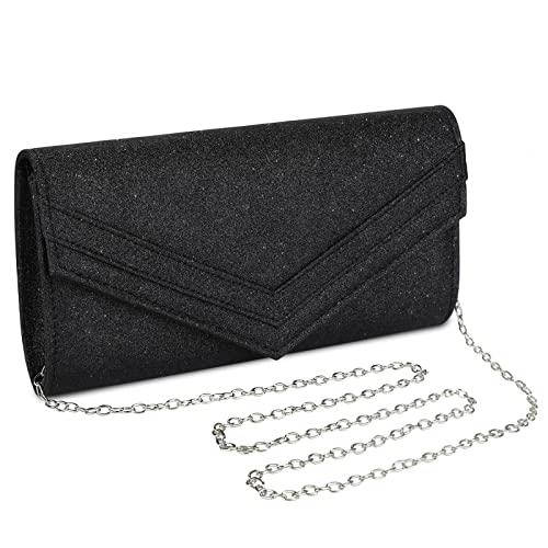 UBORSE Abendtasche Damen Clutch Handtasche mit Kette Geldbörse Kleine Umhängetasche Envelope Tasche Portemonnaie Tasche Unterarmtasche für Hochzeit Cocktailparty Tanzparty Geburtstag Bankett Prom von UBORSE