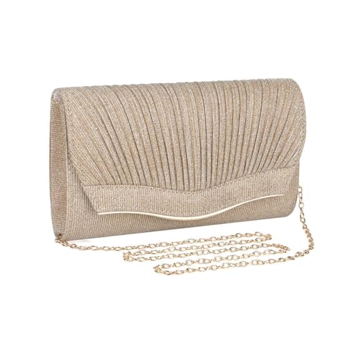 UBORSE Abendtasche Damen Clutch Handtasche mit Kette Modisch Envelope Tasche Geldbörse Brauttasche Kleine Umhängetasche Unterarmtasche für Hochzeit Cocktailparty Tanzparty Geburtstag Bankett Prom von UBORSE