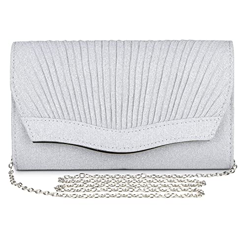 UBORSE Abendtasche Damen Clutch Handtasche mit Kette Modisch Envelope Tasche Geldbörse Brauttasche Kleine Umhängetasche Unterarmtasche für Hochzeit Cocktailparty Tanzparty Geburtstag Bankett Prom von UBORSE