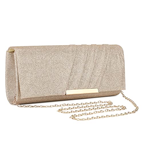 UBORSE Abendtasche Damen Clutch Modisch Handtasche mit Kette Brauttasche Geldbörse Kleine Umhängetasche Envelope Tasche Unterarmtasche für Hochzeit Cocktailparty Tanzparty Geburtstag Bankett Prom von UBORSE