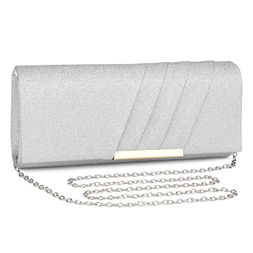 UBORSE Abendtasche Damen Clutch Modisch Handtasche mit Kette Brauttasche Geldbörse Kleine Umhängetasche Envelope Tasche Unterarmtasche für Hochzeit Cocktailparty Tanzparty Geburtstag Bankett Prom von UBORSE