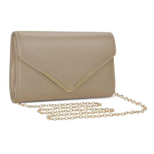 UBORSE Abendtasche Damen Clutch PU Leder Envelope Tasche Handtasche mit Kette Kleine Umhängetasche Achseltasche Portemonnaie Tasche Unterarmtasche für Hochzeit Tanzparty Bankett von UBORSE