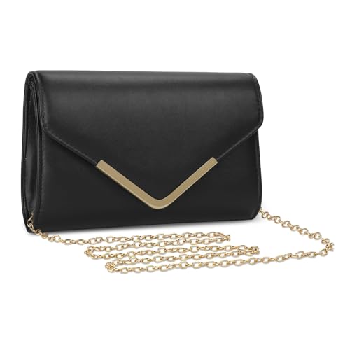 UBORSE Abendtasche Damen Clutch PU Leder Envelope Tasche Handtasche mit Kette Kleine Umhängetasche Achseltasche Portemonnaie Tasche Unterarmtasche für Hochzeit Tanzparty Bankett von UBORSE