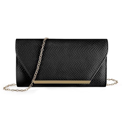 UBORSE Abendtasche Damen Clutch PU Leder Handtasche mit Kette Envelope Tasche Kleine Umhängetasche Achseltasche Portemonnaie Tasche Unterarmtasche für Hochzeit Tanzparty Bankett von UBORSE