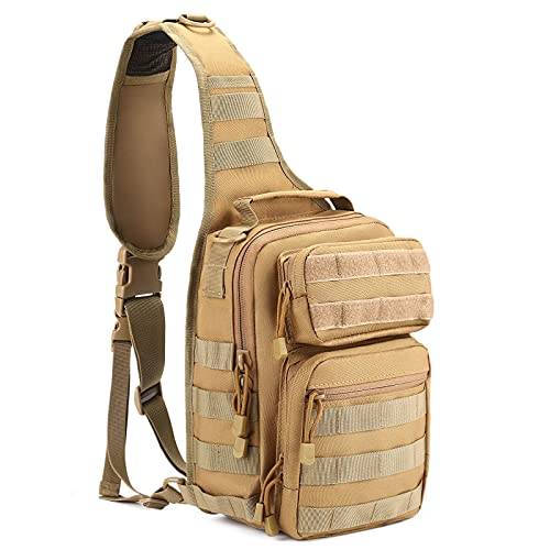 UBORSE Brusttasche Taktisch Umhängetasche Molle Schultertasche Militärisch Wasserdicht Chest Sling Pack Casual Crossbody Bag für Outdoor Armee Reisen Wandern Camping Jagd von UBORSE