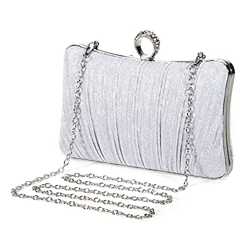 UBORSE Clutch Damen Pailletten Handtasche Strass Abendtasche mit Kette Glänzend Brauttasche Elegant Portemonnaie Tasche Geldbörse Envelope Tasche für Hochzeit Cocktailparty Tanzparty Geburtstag von UBORSE