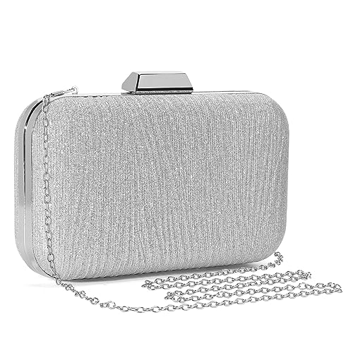 UBORSE Damen Clutch Glitter Abendttasche Glänzend Handtasche mit Kette Portemonnaie Tasche Elegant für Cocktailparty Abendparty Tanzparty Geburtstag Hochzeit von UBORSE