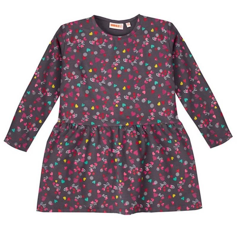 UBS2 A-Linien-Kleid UBS2 Shirtkleid Langarm Kleid bunt bedruckt grau (kein Set, 1-tlg) Markenlabel von UBS2