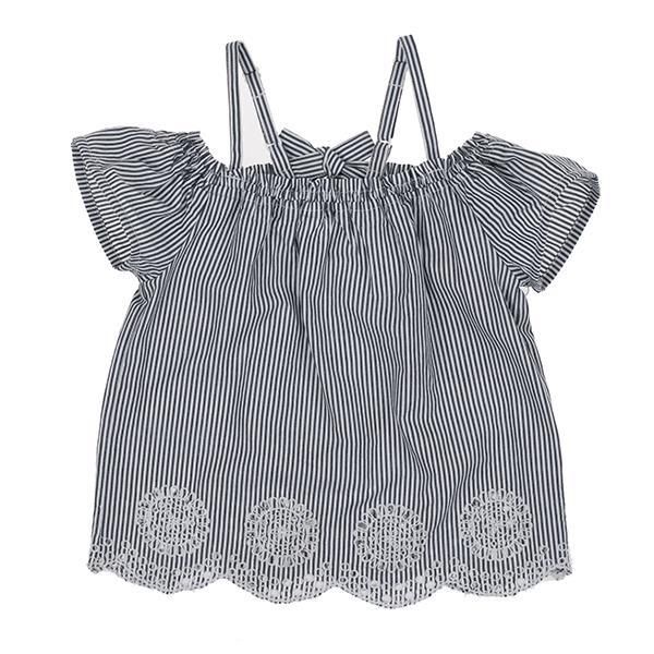 UBS2 Bluse Nadelstreifenlook navy von UBS2