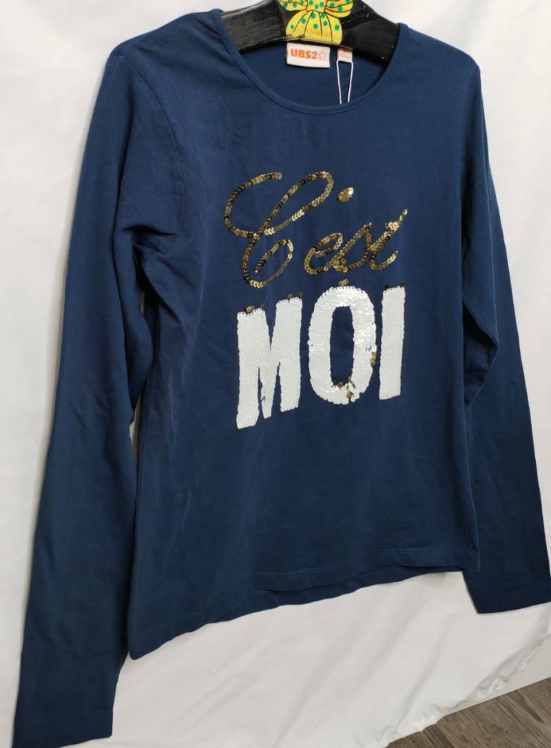 UBS2 Longsleeve Mädchen Wendepailetten nevy von UBS2