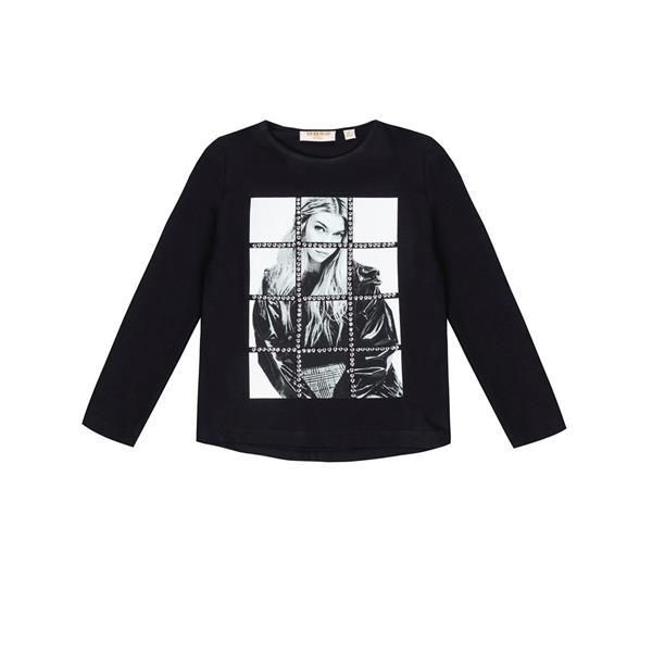 UBS2 Longsleeve Mädchen mit Strasssteinen schwarz von UBS2