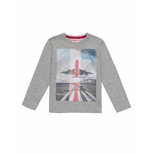UBS2 Longsleeve grau Junge Flugzeug von UBS2