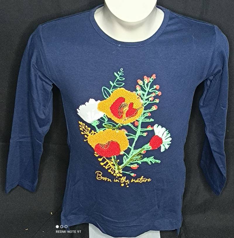 UBS2 Longsleeve navy Mädchen Blumen 3D Blumen von UBS2