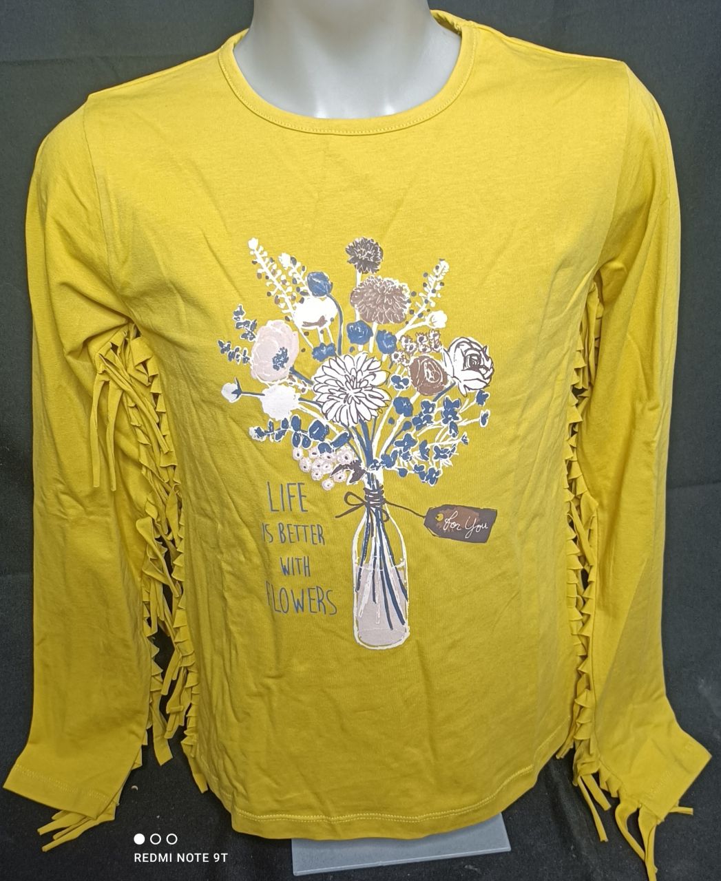 UBS2 Longsleeve senfgelb Mädchen Fransen von UBS2