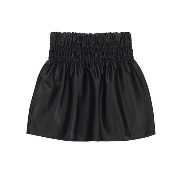 UBS2 Rock Mädchen Winter 2022 schwarz Lederrock mit breitem Bund von UBS2