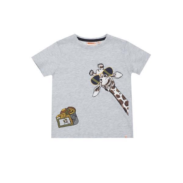 UBS2 T-Shirt Junge grau Giraffe Baumwolle von UBS2