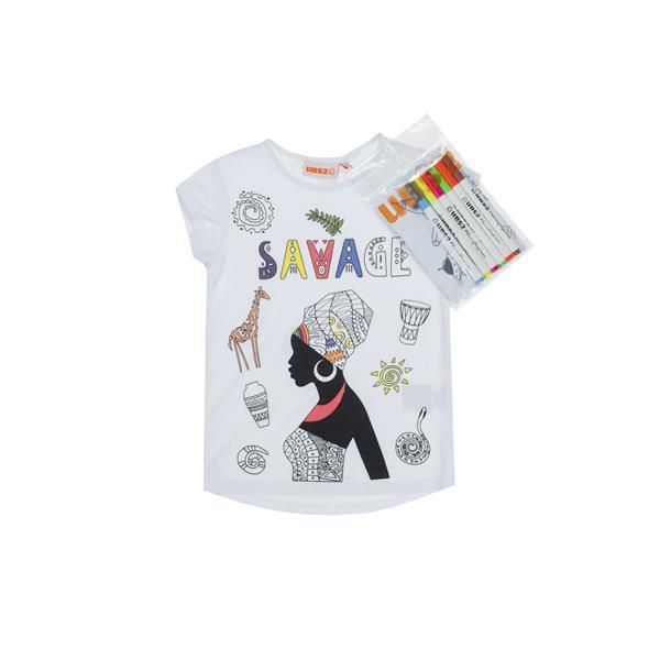 UBS2 T-Shirt Mädchen weiß zum ausmalen von UBS2