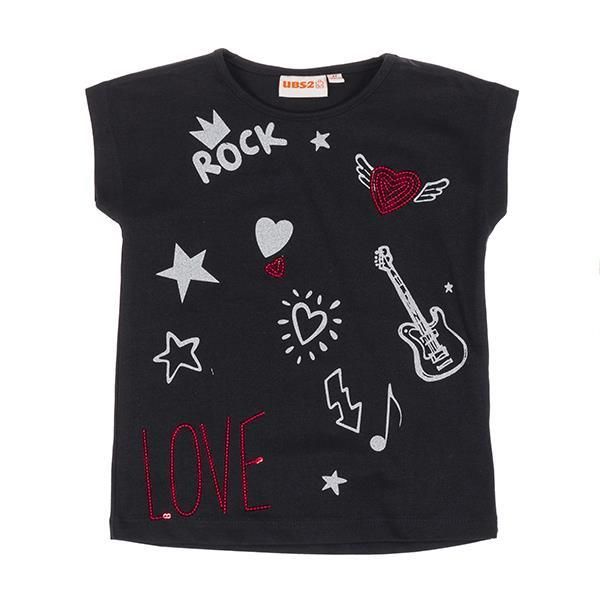 UBS2 T-Shirt black Mädchen Gitarre Rockmotiv schwarz von UBS2