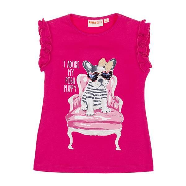 UBS2 T-Shirt pink Hund mit Pailetten Mädchen von UBS2