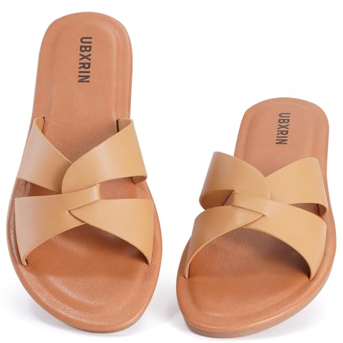 UBXRIN Minimalistische Damen-Sandalen aus Memory-Schaum, bequem, Sommer, lässig, weiches Leder, flache Hausschuhe, Ii-taupe Leder, 42 EU UBXRIN Minimalistische Damen-Sandalen aus Memory-Schaum, bequem, Sommer, lässig, weiches Leder, flache Hausschuhe, Ii-taupe Leder, 42 EU von UBXRIN